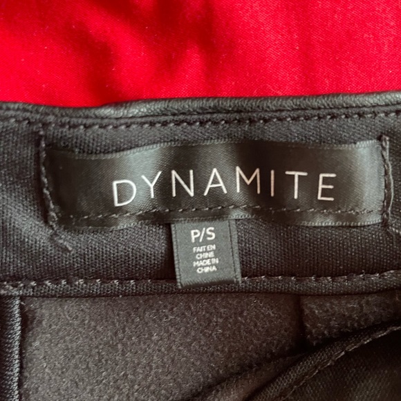 Black faux leather ruffle skirt small dynamite short mini skirt - Picture 2 of 2